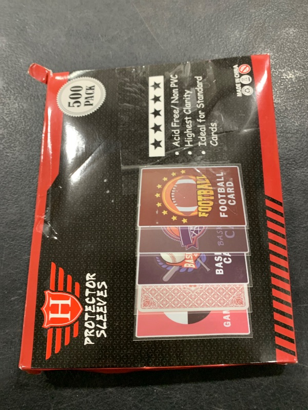 Photo 1 of 500 Counts Card Sleeves for Trading Cards, Soft Penny Card Sleeves Clear Plastic Card Protectors Fit for Baseball Card, Sports Cards, MTG Game Card Standard Cards
