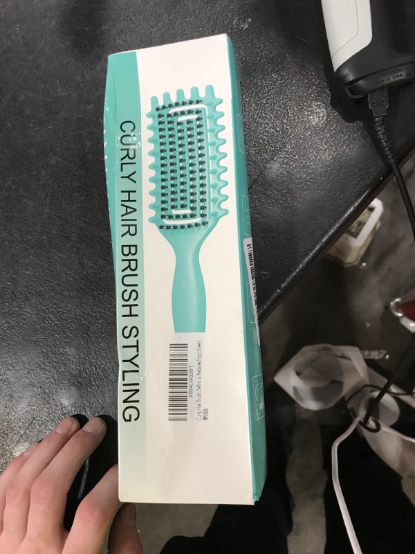 Photo 1 of Curly Hair Brush Defining, Vented Curl Defining Brush for Effortlessly Detangling Shaping and Styling Women's Men's Curls on All Wet or Dry Hair Types, Reduces Frizz (Green)