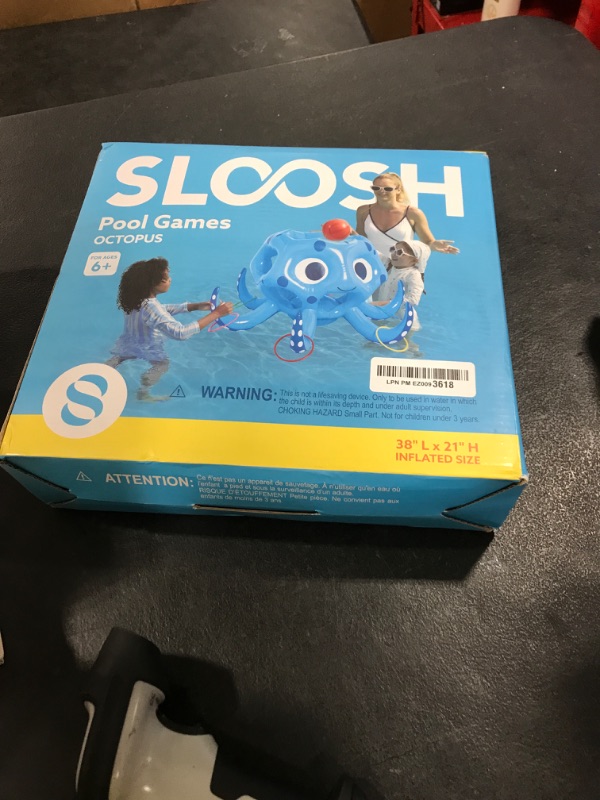 Photo 1 of Sloosh Pool Toys, 2-in-1 Inflatable Float Water Game, Octopus Basketball Hoop Ring Toss Outdoor Swim Play, Toss Game Floating Swimming Pool Games for Kids Adults