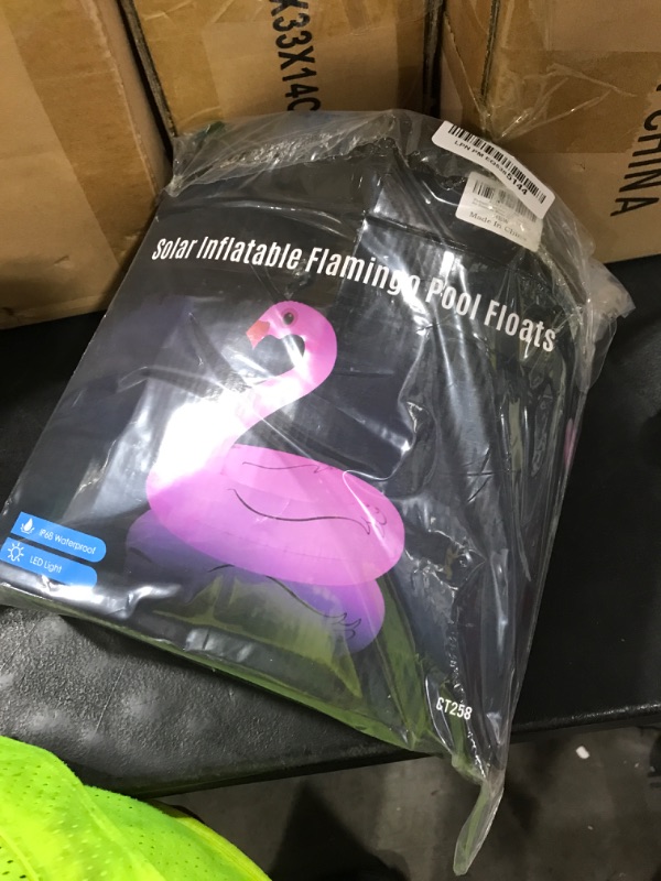 Photo 1 of FlyfreeU Flamingo Inflatable Pool Floats with Lights, Solar Powered Flamingo Pool Floats for Adults, 42 Inch Pool Float Lake Beach Floaty, Swimming Pool Float Raft Lounge for Adults Party Water Fun