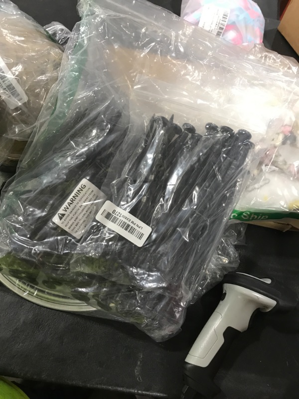 Photo 1 of 100pack 8-Inch Plastic Landscape Edging Spikes Landscape Anchoring Nail Spiral Landscape Stake for Weed Barrier, Paver Edging, Landscape Edging, Artificial Turf, Grass Pathway and More Black-100pcs