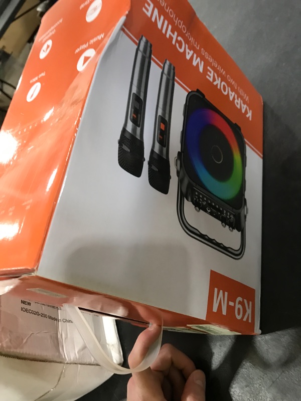 Photo 1 of Karaoke Machine, Portable Bluetooth Speaker with 2 Wireless Microphones for Adults & Kids with Lights, Karaoke Microphone with PA System Supports USB/TF/REC/FM/AUX for Home Party Home System Packages