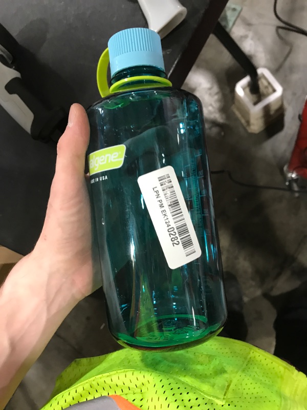 Photo 1 of Nalgene Sustain Tritan BPA-Free Water Bottle Made with Material Derived from 50% Plastic Waste (using ISCC certified mass balance), 32 OZ, Narrow Mouth, Cerulean