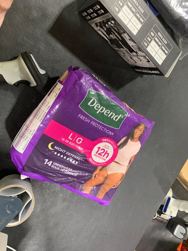 Photo 1 of Depend Night Defense Adult Incontinence & Postpartum Bladder Leak Underwear for Women, Disposable, Overnight, Large, Blush, 14 Count, Packaging May Vary