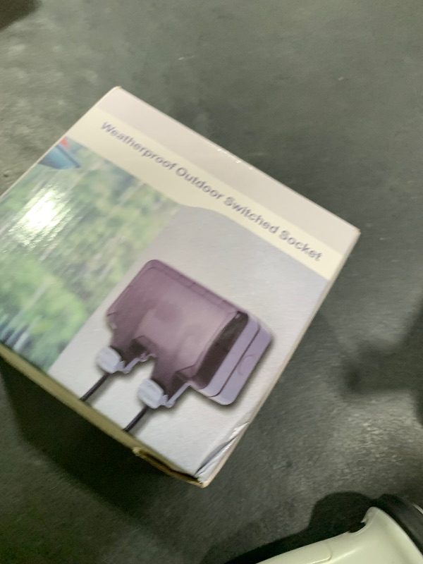 Photo 1 of Outdoor Outlet Box, IP66 Waterproof Outdoor Outlet Box with Lockable Cover & LED Indicator (Double Plug Socket)