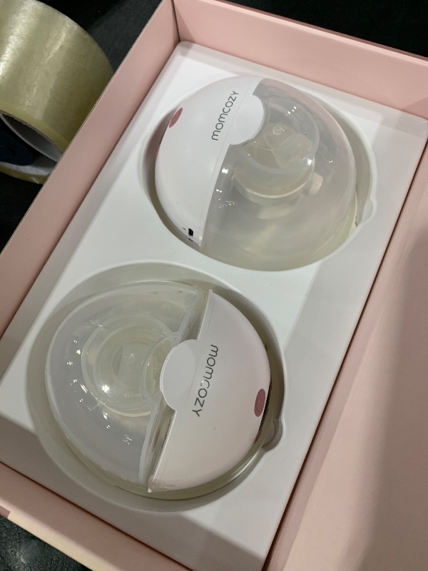 Photo 1 of Momcozy M5 Lite Hands-Free Wearable Breast Pump, DoubleFit Flange for Baby-Like Comfort, 3 Modes & 9 Suction Levels, No Flange Insert or Hard Carry Case, 24mm, 2-Pack, Cozy Red