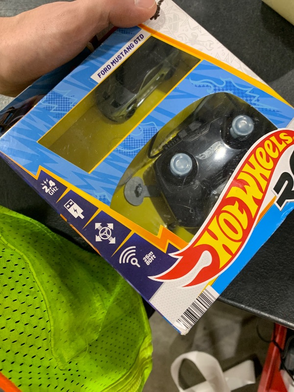 Photo 1 of Hot Wheels RC Toy Car, Full-Function Remote-Control 1:64 Scale Ford Mustang, Booster Button to Race & Stunt Onor Off-Track, Recharge with USB Cable
