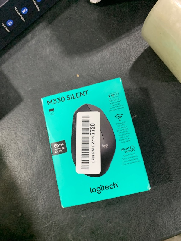 Photo 1 of Logitech M330 SILENT Wireless Mouse, 2.4GHz with USB Receiver, Optical Tracking, Quiet & Lightweight, Long Battery Life, for PC, Mac, Laptop, Chromebook - Black