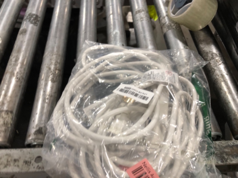 Photo 1 of UltraPro 25 Ft Indoor Extension Cord 3 Outlet Extension Cords Outlet Power Strip Short Extension Cord with Multiple Outlets Grounded Heavy Duty Extension Cord 16 Gauge UL Listed White 50806