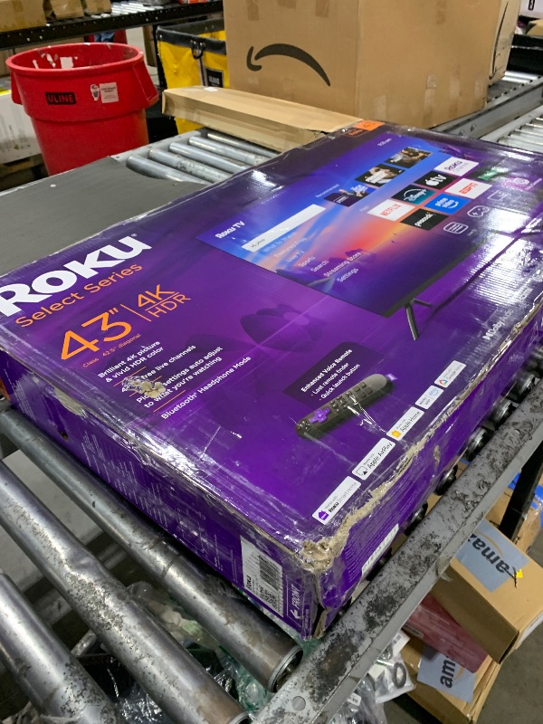 Photo 1 of Roku Smart TV 2025 – 43-Inch Select Series, 4K HDR TV – RokuTV with Enhanced Voice Remote – Flat Screen LED Television with Wi-Fi for Streaming Live Local News, Sports, Family Entertainment