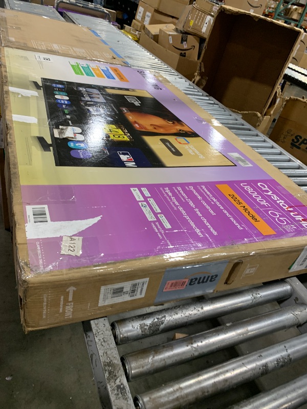 Photo 1 of Samsung 65-Inch Class Crystal UHD U8000F 4K Smart TV (2025 Model) Endless Free Content, Crystal Processor 4K, MetalStream Design, Knox Security, Alexa Built-in FOR PARTS ONLY
