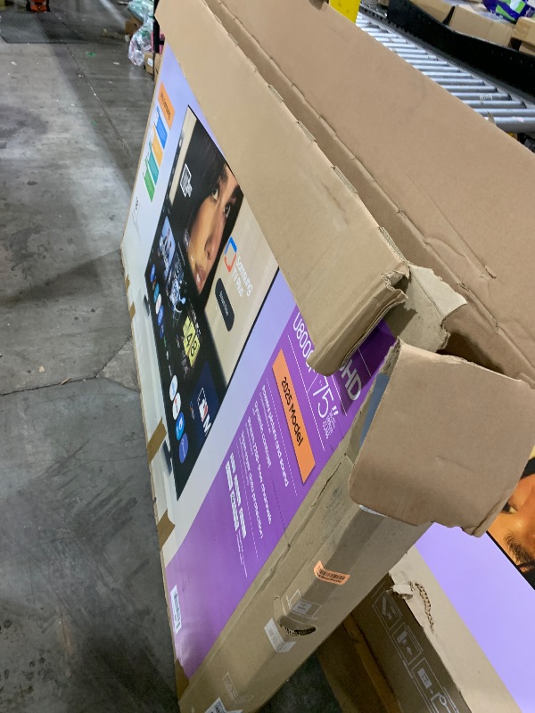 Photo 1 of Samsung 75-Inch Class Crystal UHD U8000F 4K Smart TV (2025 Model) Endless Free Content, Crystal Processor 4K, MetalStream Design, Knox Security, Alexa Built-in SALVAGE, FOR PARTS ONLY