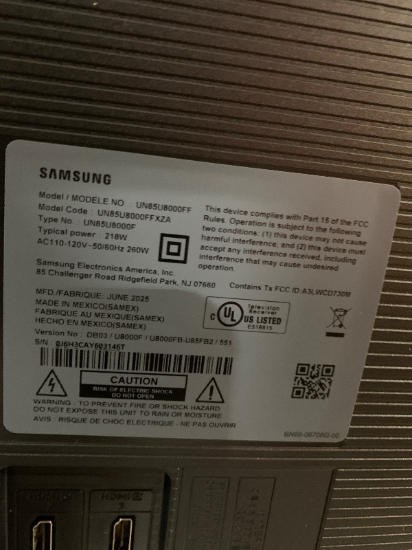 Photo 1 of Samsung 85-Inch Class Crystal UHD U8000F 4K Smart TV (2025 Model) Endless Free Content, Crystal Processor 4K, MetalStream Design, Knox Security, Alexa Built-in