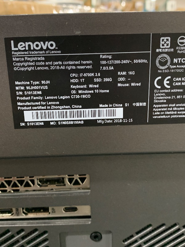 Photo 1 of Legion C730-19ICO Desktop (Lenovo) - Type 90JH, Lenovo Legion C730-19ICO 90JH
