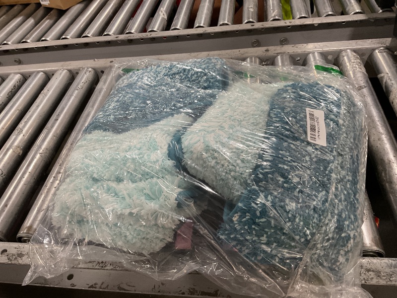 Photo 1 of OLANLY Bathroom Rugs Sets 3 Piece, Soft Absorbent Microfiber Bath Mats and U-Shaped Contour Toilet Rug, Plush Shaggy Bath Mat Set for Bathroom (30"x20"+24"x16"+24"x20", Peacock Blue)