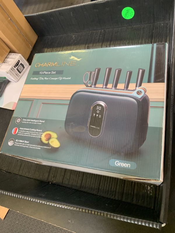 Photo 1 of Charmline Smart Cutting Board and Knife Set with Block, Knife and Cutting Board Set for Kitchen, Cutting Board Organizer with 3 Cutting Boards Dishwasher Safe, 4 Knives, Scissors and Knife Sharpeners