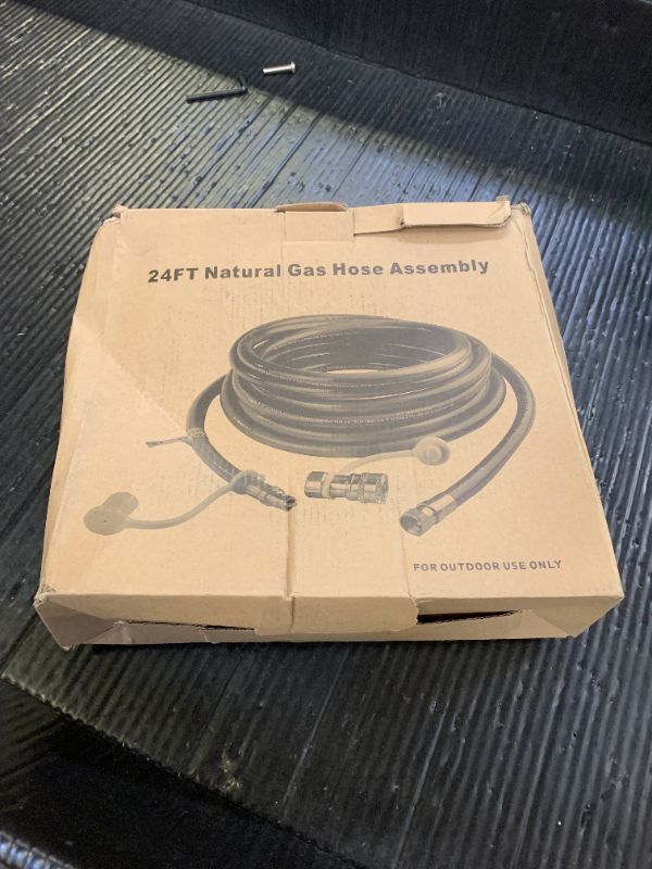 Photo 1 of GASPRO 24 Feet 3/8" ID Natural Gas Hose, Low Pressure LPG Hose with Quick Connect, for Weber, Char-broil, Pizza Oven, Patio Heater and More