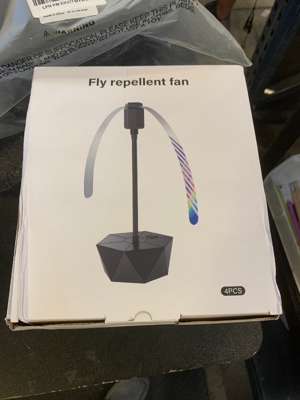 Photo 1 of PIMAG Fly Fans for Tables, Fly Repellent Fan Outdoor Indoor Keep Flies Away, Fly Repellent Fans for Tables with Holographic Blades for Picnic, Party, Restaurant, Kitchen, and BBQ, 4 Pack Silver