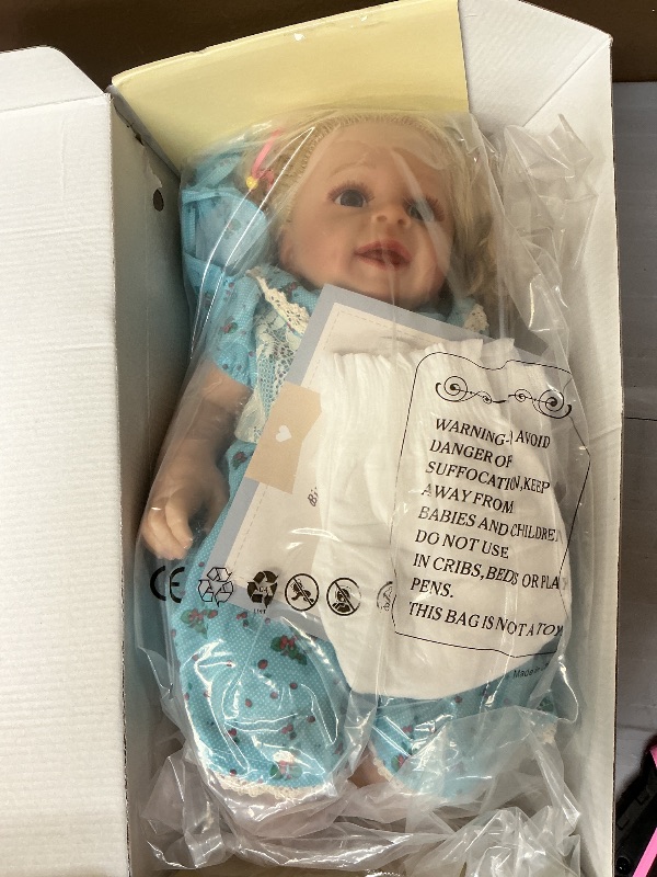 Photo 1 of JIZHI Lifelike Reborn Baby Dolls - 18 Inch Realistic-Newborn Baby Dolls Blond Girl Handmade Real Life Toddler Dolls with Clothes for Kids Age 3+