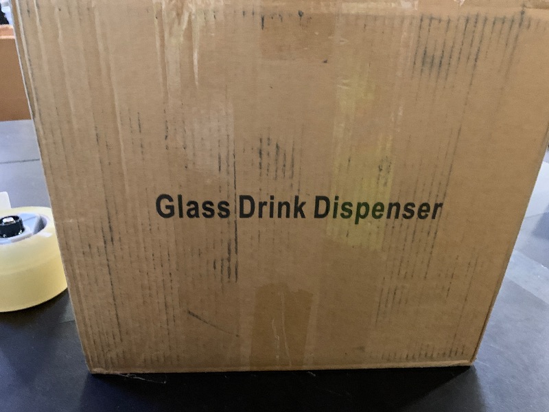 Photo 1 of 1 Gallon Glass Drink Dispensers For Parties 2PACK.Beverage Dispenser,Glass Drink Dispenser With Stand And Stainless Steel Spigot 100% Leakproof.Lemonade Dispenser With Ice Cylinder.Laundry Detergent