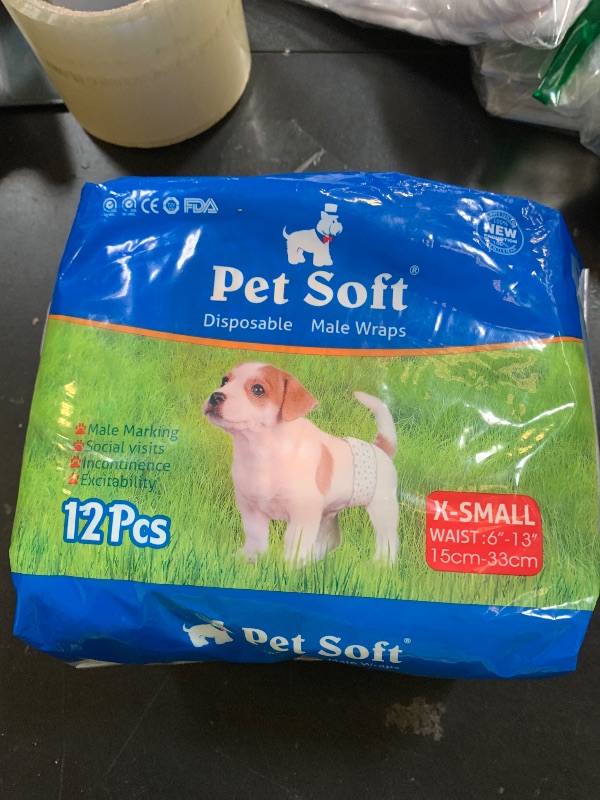 Photo 1 of Pet Soft Disposable Male Wrap Dog Diaper,12Pcs,XS