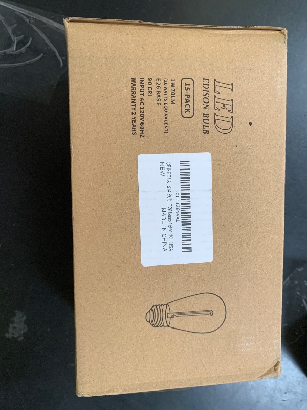 Photo 1 of Waterproof Shatterproof S14 LED Bulb,String Light Bulbs 1W Equal to 10W Incandescent, Outdoor String S14 Replacement Light Bulbs,Suitable for patio, gardens,Room.Warm White 2200K, E26,120V(15PACK)