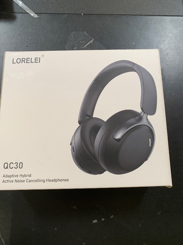 Photo 1 of LORELEI QC30 Hybrid Active Noise Cancenlling Headphones,Wireless Over Ear Bluetooth Headsets with Microphone, 60H Playtime Foldable Lightweight, Deep Bass, Memory Earmuffs (Sliver White)