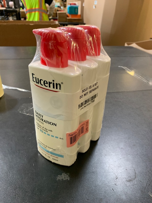 Photo 1 of Eucerin Daily Hydration Body Lotion, Unscented Body Lotion for Sensitive Dry Skin, 16.9 Fl Oz Pump Bottles, 3 Pack