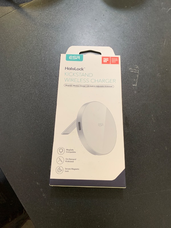 Photo 1 of ESR for Magsafe Charger with Kickstand, iPhone Wireless Charger, Charging Pad for iPhone 16/15/14/13/12, AirPods 4/3/Pro/Pro 2, Galaxy S25 Strong Magnetic Charger Pad with 5 ft Removable Cable,White