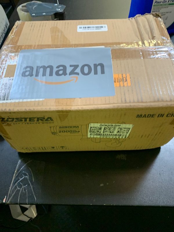 Photo 1 of Zostera 2000lb Winch for ATV, with Steel Cable,ATV Winch with Wired Manual Remote Control Switch,IP65 Waterproof,with Mounting Plate,with Roller Fairlead&Hook