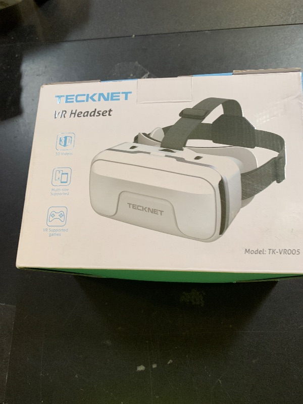 Photo 1 of TECKNET VR Headset for Phone, Virtual Reality Headsets with HD 110°FOV Anti-Blue Light Lenses & Adjustable Gears, 3D VR Headset for Kids Compatible iPhone Samsung Android 4.7-7.2"