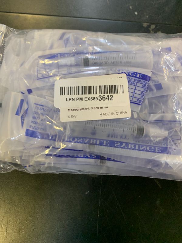 Photo 1 of 3 ml Syringe Without Needle, Syringe for Liquid with Cap, Oral, Scientific Labs, Measurement, Pack of 30