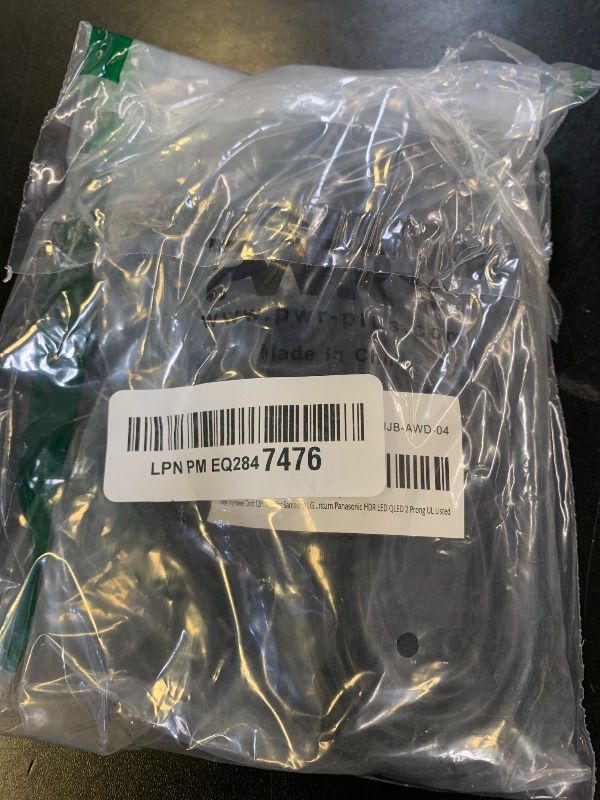 Photo 1 of Tv Power Cord 12Ft Cable for Samsung LG TCL Sony: Apple Tv Insignia Sharp Toshiba JVC Hisense 4k 8k UHD Crystal Tizen Smart Roku Google Quantum Panasonic HDR LED QLED 2 Prong UL Listed