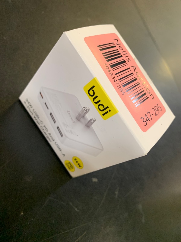 Photo 1 of BUDI Flat USB C Wall Charger, 34W 4-Port Slim USB Wall Charger, Fast Charging Block with 20W Port Power Delivery and Dual Type-C for iPhone 16/15/14/13/12/11/Pro Max/XS/XR/8/7,Tablets