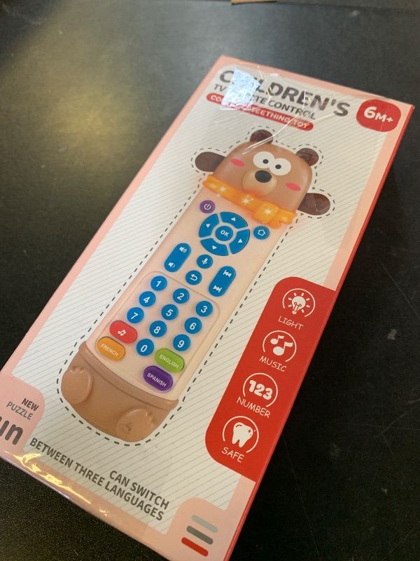 Photo 1 of Baby Remote Control Toy with Silicone Teether, Remote Teether for Baby with Realistic Lights and Sounds - 3 Languages (English, Spanish & French), Baby Musical Toys Gifts for Boys Girls 6 Month+