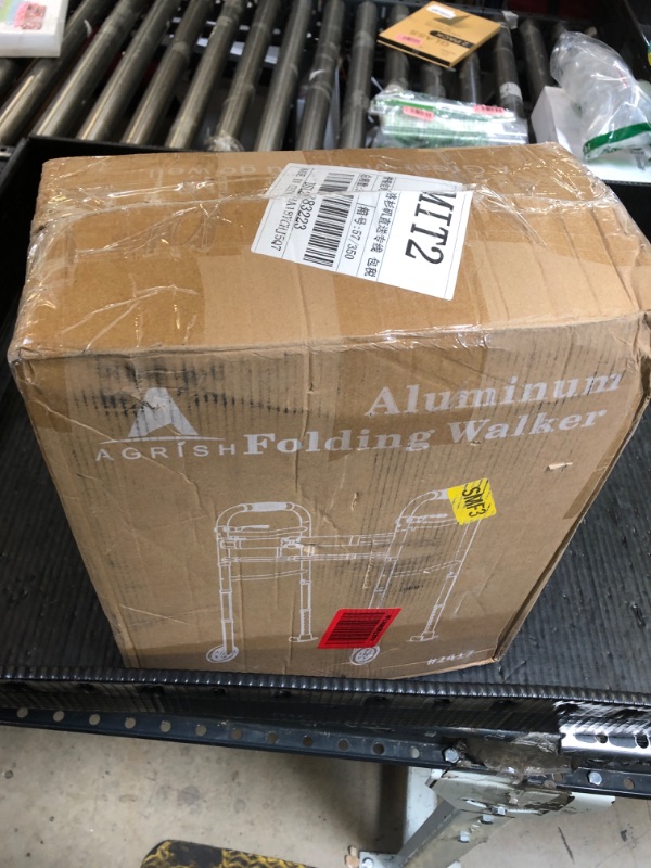 Photo 1 of Agrish Narrow Walkers with Storage Bag - Width Height Adjustable Walker, Lightweight Folding Walkers for Seniors Handicapped & Disabled, Up to 350 lbs