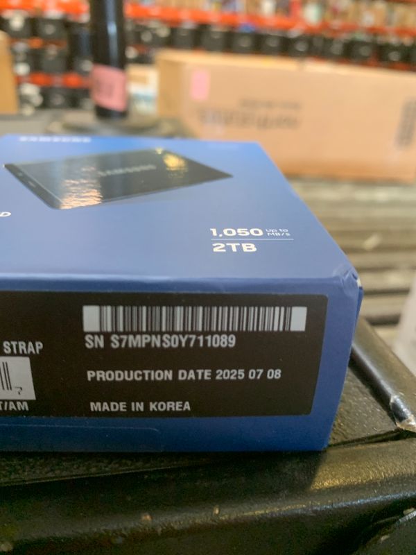 Photo 1 of Samsung T7 Portable SSD, 2TB External Solid State Drive, Speeds Up to 1,050MB/s, USB 3.2 Gen 2, Reliable Storage for Gaming, Students, Professionals, MU-PC2T0T/AM, Gray