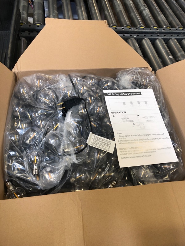 Photo 1 of Svater Outdoor String Lights 300 FT, Patio Lights Outside with 156 G40 Shatterproof LED Bulbs, Waterproof Hanging Globe Lighting for Bistro Backyard Cafe Market, Warm White 2700K?3 x 100 FT?