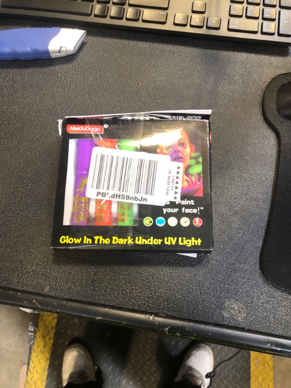 Photo 1 of Glow in The Black Light Face Paint Crayons Kit, UV Black Light Makeup Neon Face and Body Paint Sticks Markers for Mardi Gras Halloween Masquerades Makeup