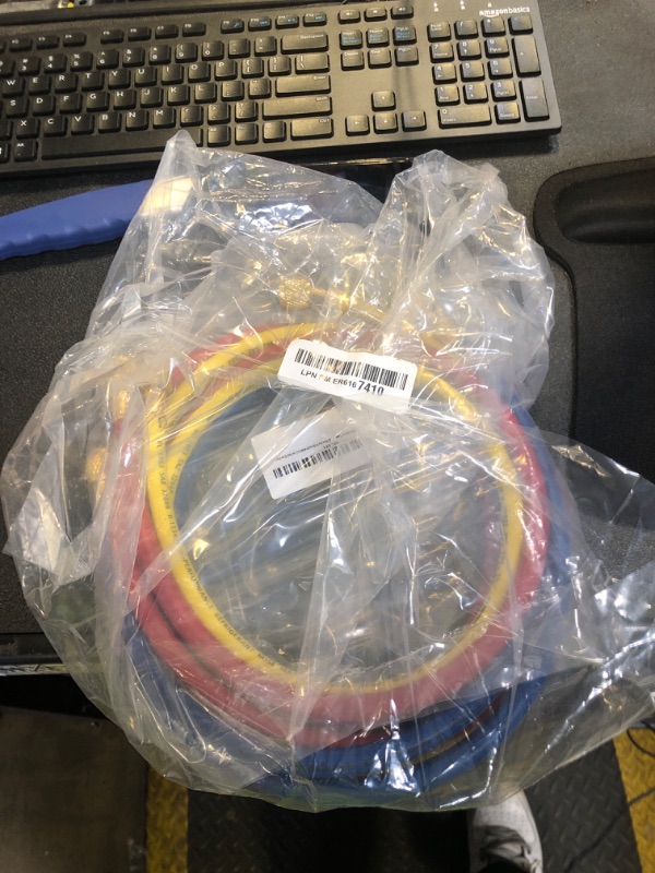 Photo 1 of Upgraded 1/4" Left Handed A2L Refrigerant Hose, 72", 1/4" Female Left Flare to Female Right Flare for A2L Refrigerant, 45 Angled Fittings, HVAC Hose for R-32 and R-454B Yellow/Red/Blue(Pack of 3)