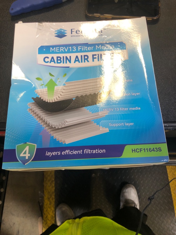 Photo 1 of Femota Certified MERV 13 Cabin Air Filter with Activated Carbon, CF11643 for Audi A3, A3 Quattro, Q3, S3, TT Quattro, Volkswagen Jetta, Golf, Tiguan, Atlas, GTI