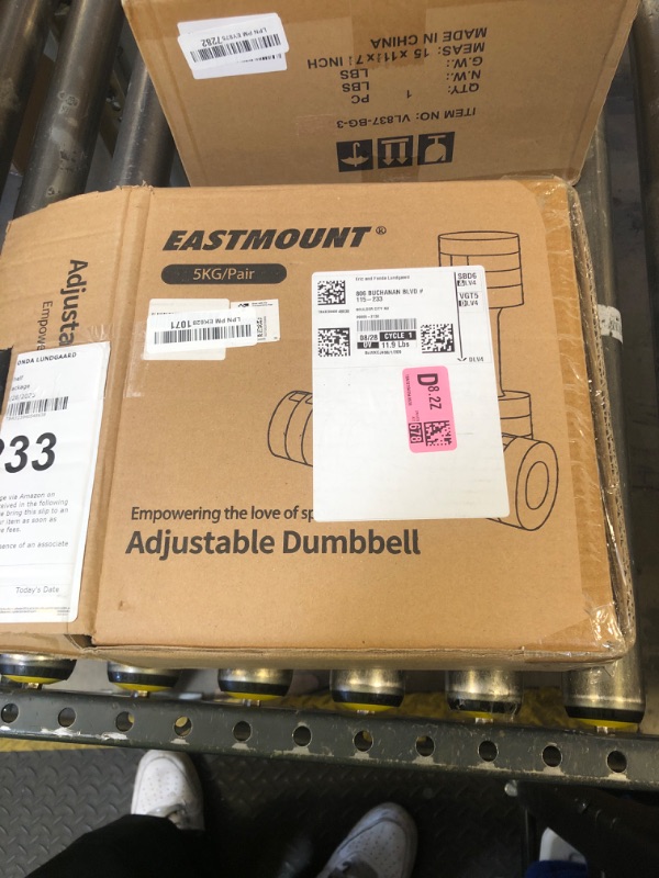 Photo 1 of EAST MOUNT Adjustable Dumbbells 5 lb Dumbbells Set of 2 / Pair 10 lb Total Free Weights 6 in 1 Women Hand Weights for Home,Office,Gym Exercise Training 2lb 3lb 4lb 5lb Fast Adjust