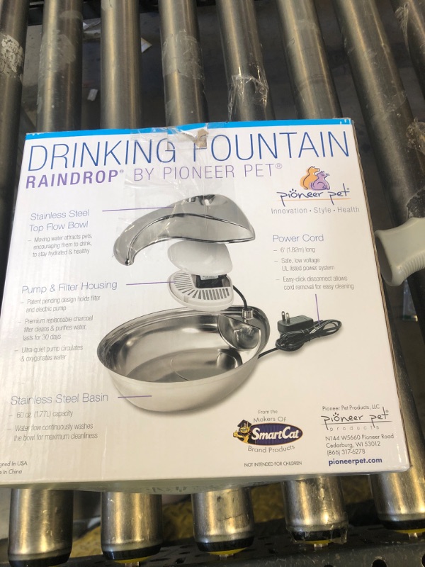 Photo 1 of Pioneer Pet Stainless Steel Fountain Raindrop Design
