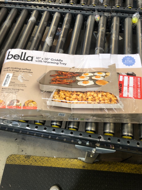 Photo 1 of bella 10" x 20" Electric Griddle with Warming Tray, EverGood™ Ceramic Nonstick Coating & Removable Temperature Probe, Dishwasher-Safe Drip Tray & Cool Touch Handles, 1500 Watt, Oatmilk