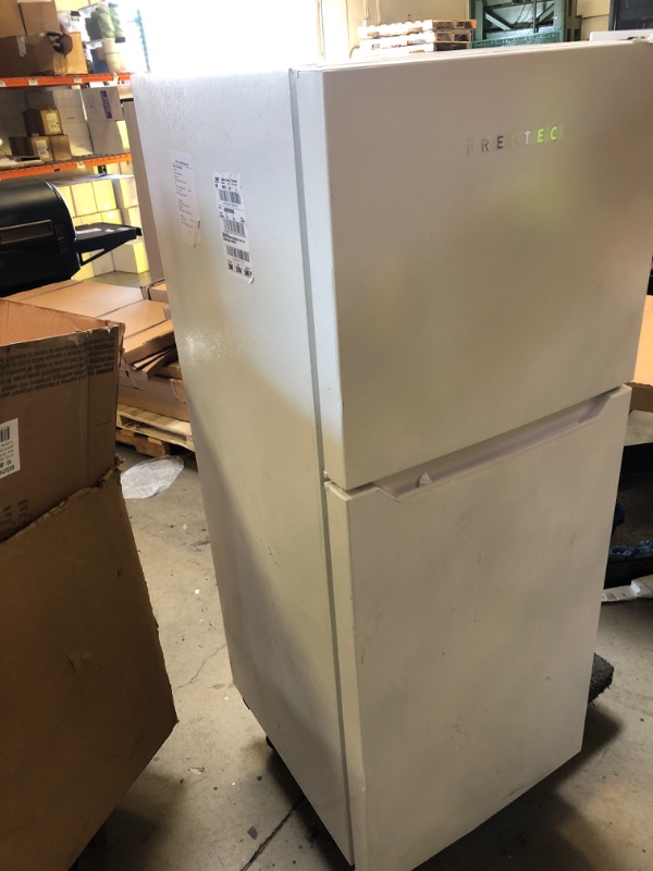 Photo 1 of Frestec 10.0 CU' Refrigerator with Freezer, Apartment Size Refrigerator Top Freezer, 2 Door Fridge with Adjustable Thermostat Control, Freestanding, Door Swing, White (FR 1002 WH)