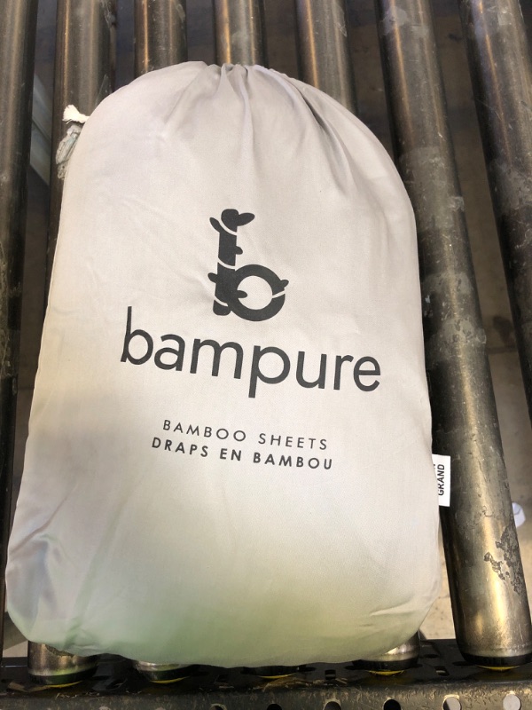 Photo 1 of BAMPURE Luxury Series Queen Sheet Set - 100% Pure Viscose Bamboo Sheets - Super Soft, Cooling for Hot Sleepers - Deep Pocket (L Grey)