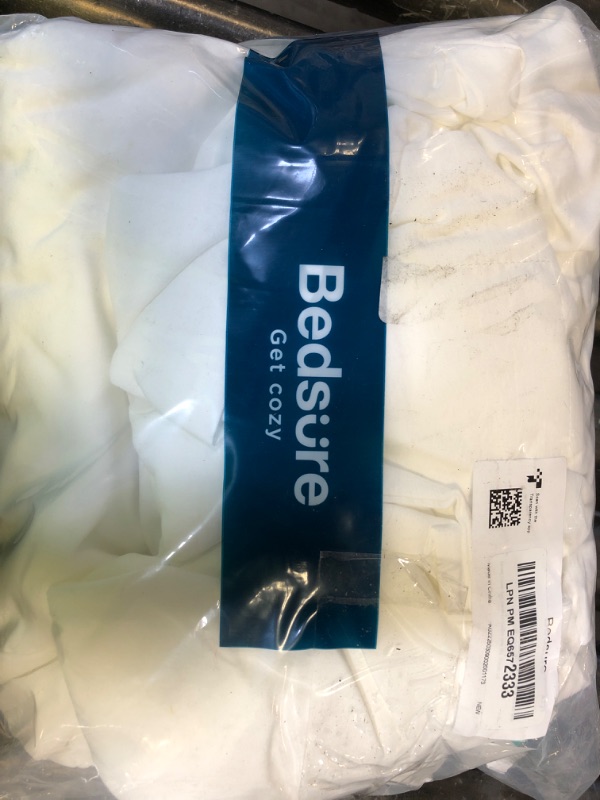 Photo 1 of Bedsure White Duvet Cover King Size - 3 Pieces Prewashed Cotton-Like Extra Soft Bedding Set, Includes 1 Duvet Cover 104x90 Inches with Zipper Closure & 2 Pillow Shams, Comforter Not Included