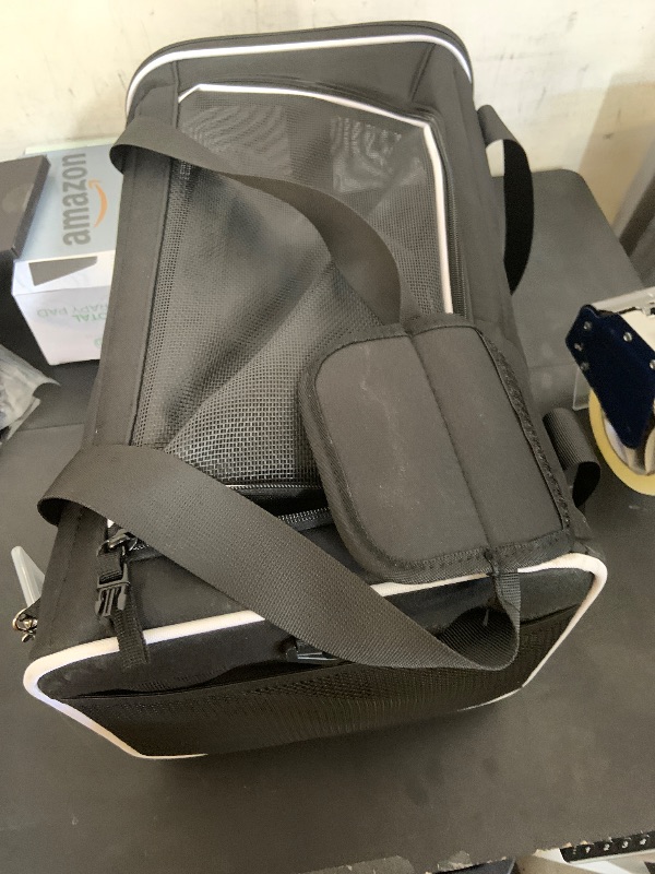 Photo 1 of Petskd Pet Carrier 17x11x10.5 Delta American United Airline Approved, Pet Travel Carrier Bag for Small Cats and Dogs, Cat Soft Sided Carrier with Safety Lock Zippers, 5-Sided Breathable Mesh(Black)
