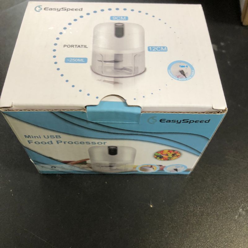 Photo 1 of EASYSPEED Electric Garlic Chopper 1Cup, Mini USB Charging Wireless Food Processor with 304 Stainless Steel, 2 Sharp Blades, Portable Kitchen Meat Grinder for Onion, Garlic, Ginger, Chili
