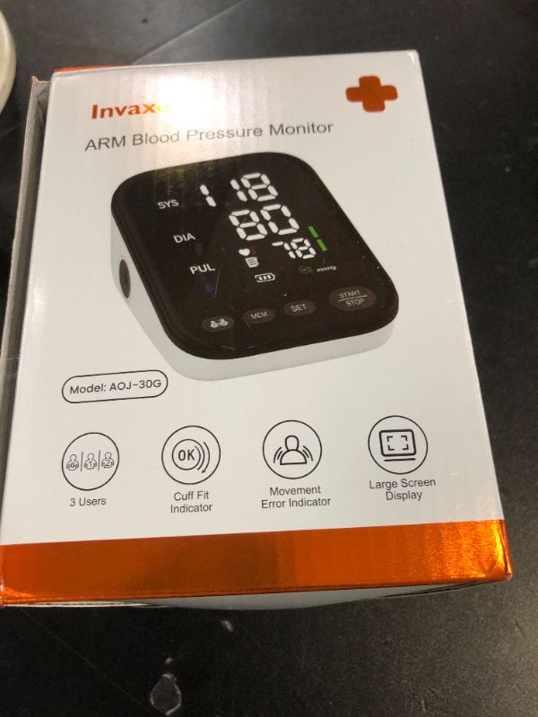 Photo 1 of Blood Pressure Machine, Automatic Upper Arm Blood Pressure Monitor with 2x199 readout, 4.5 inch Backlit Large Screen Adjustable Large Cuff 9 to 17 inches - arrhythmia and Home Hypertension Detector